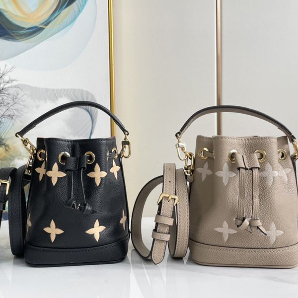 

designer bag womens leather bucket bag #46291 vintage print shoulder bag fashion mini crossbody bag womens temperament bag