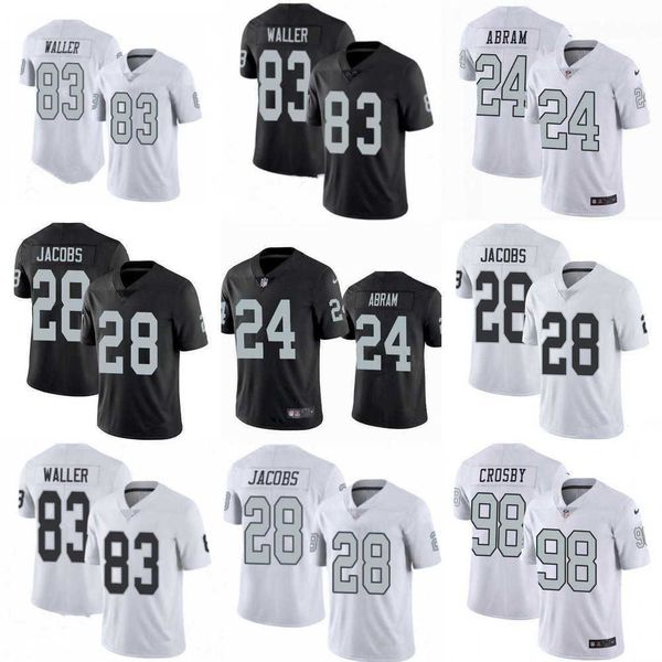 

football jerseys men woman youth las vegas''raiders''jersey 83 darren waller 28 josh jacobs 94 carl nassib 98 maxx crosb, Black;red
