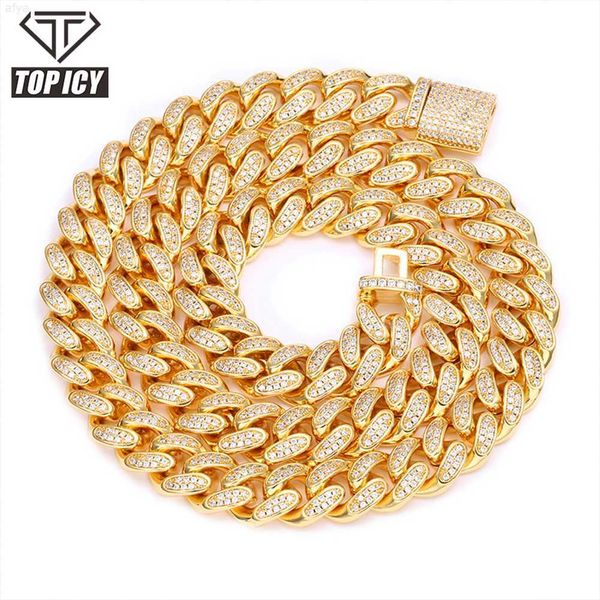 

925 silver vvs moissanite necklace 12mm cuban chain 18k gold plated link bracelet