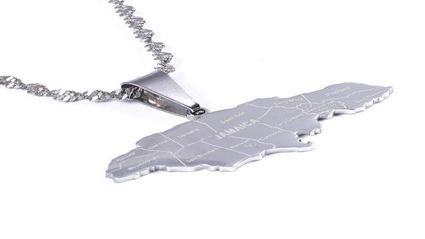 

stainless steel jamaica map pendant necklaces gold silver color jamaican country maps jewelry1618057