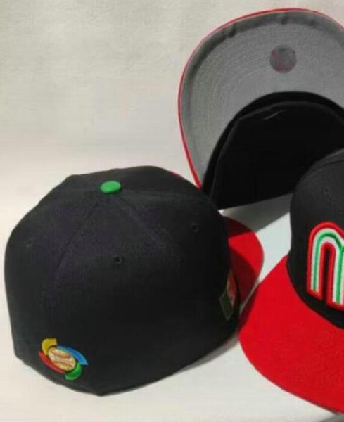 

men's mexicos baseball full closed caps summer snapback letter bone men women black color all 32 teams casual sport flat fitted hats la, Blue;gray