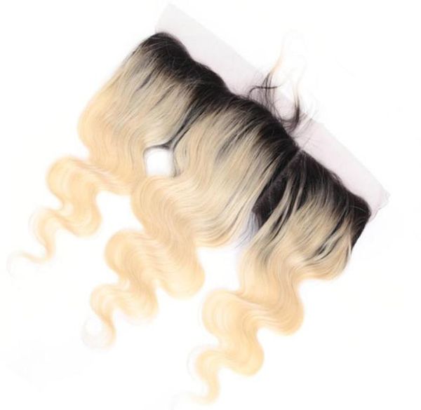 

two tone 1b 613 hair ombre straight lace frontal 13x4 blonde dark root9391934, Black;brown