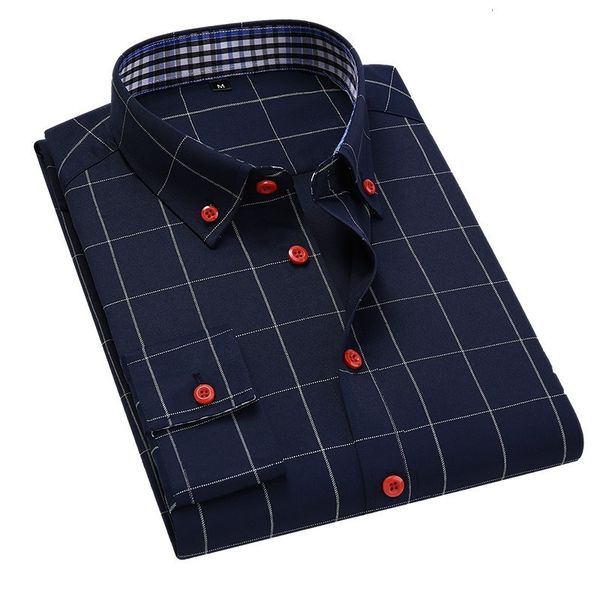 

men s casual shirts quality button down plaid cotton mens dress male long sleeve slim fit business floral man shirt plus 5xl 230511, White;black