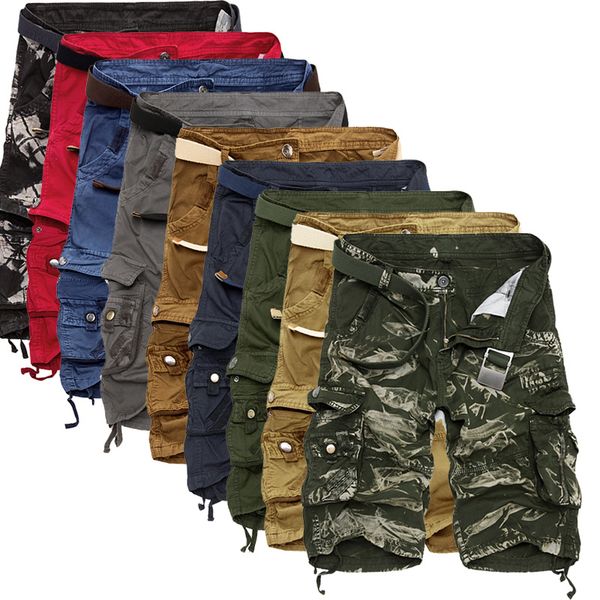 

men's shorts military cargo shorts men summer camouflage pure cotton brand clothing comfortable men tactical camo cargo shorts 230511, White;black