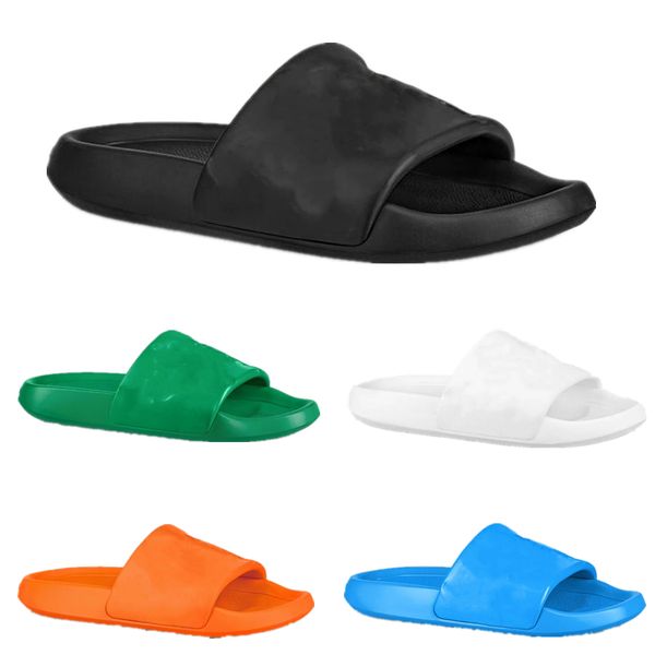 

2023 designer slides waterfront mule sandals fashion embossed waterproof foam comfortable rubber flats men women slippers 36-44, Black