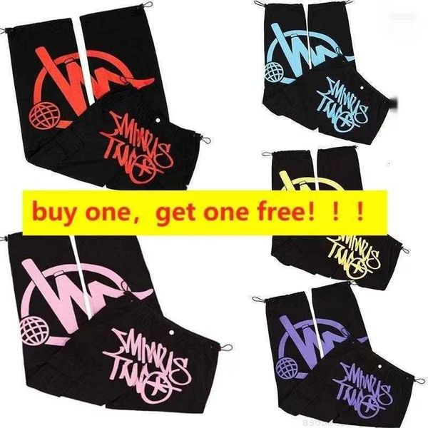 

men's pants minus two cargo harajuku minustwo casual loose punk rock straight wide leg trouser streetwear y2k pant retro street trend o, Black