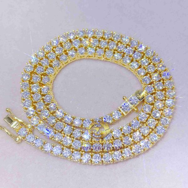 

wholesale price s925 sterling silver claw setting vvs moissanite tennis chain