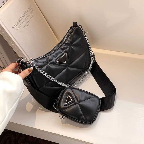 

2023 handbag cross border fashion popular mother and child women's new texture chain handbag lingge crossbody shoulder bag