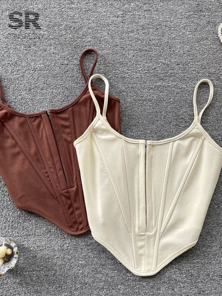 

women's tanks camis singreiny patchwork slim camisole women backless strap y2k crop zipper streetwear ladies fashion club summer tank 2, White