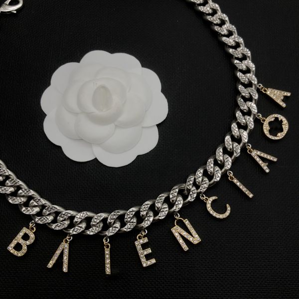 

luxury fashion classic brand declaration necklace women's party wedding gift birthday gift, Silver