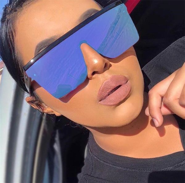 

sunglasses oversized sunglasses women big frame square flat rivet gradient lens sun glasses female men vintage mirror shades uv400 230511, White;black