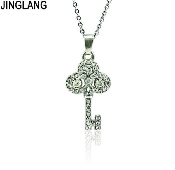 

jinglang trendy for charm vintage lady key necklaces pendants jewelry christmas for women gifts8500539, Silver