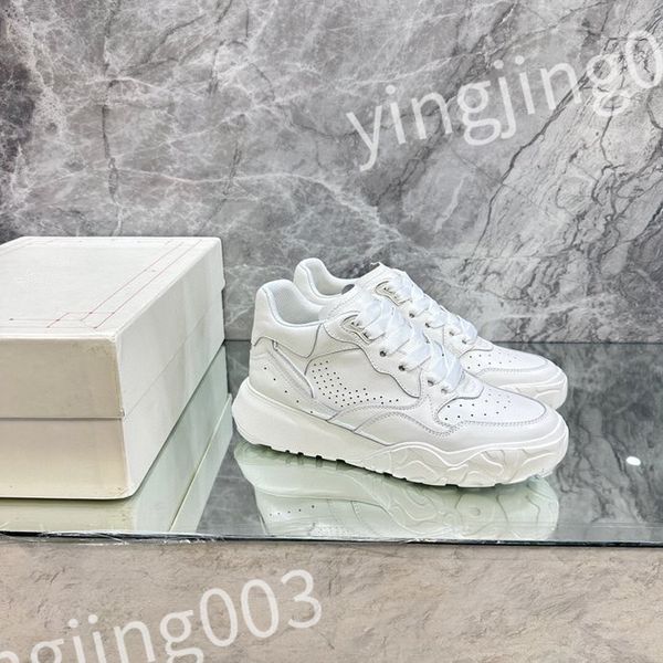 

designer woman shoe leather lace up men fashion platform sneakers white black mens womens casual shoes