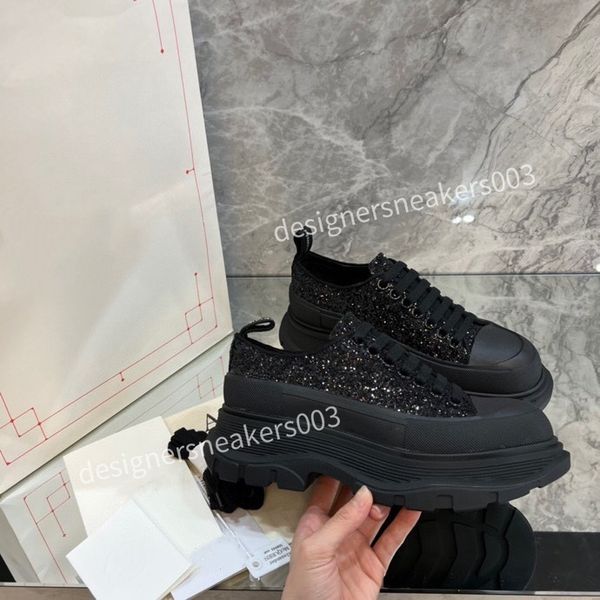 

new brand women designer casual shoes classic do-old dirty shoes mid double height bottom trainers leather glitter golden quality, Black