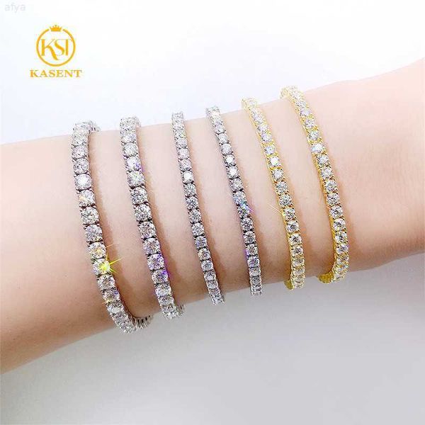 

custom 925 silver round cut moissanite tennis chain 3mm 4mm 5mm necklace bracelet