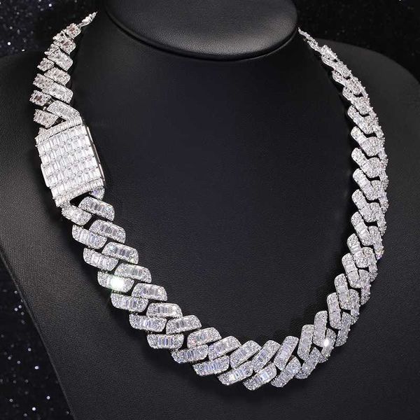 

customization cuban chain sterling silver vvs moissanite baguette heavy miami style chain for men 's hiphop life