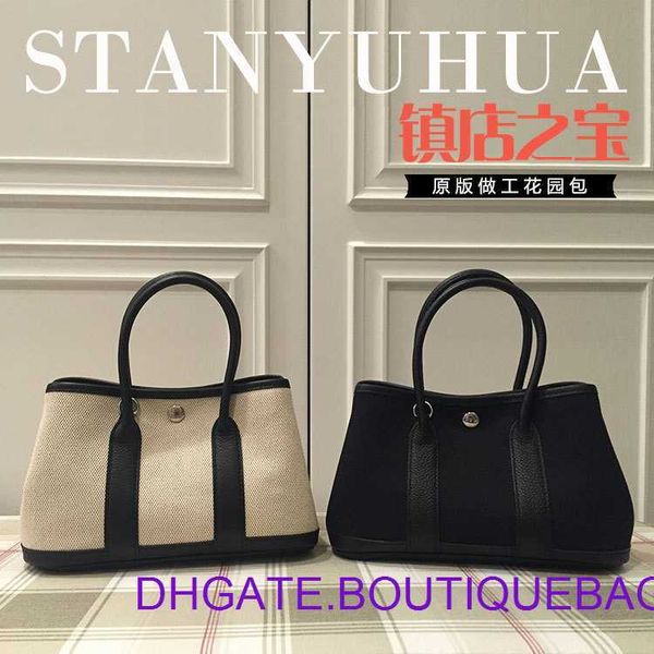 

original edition designer hremm party garden bags online store 2023 spring summer mini leisure womens bag cow leather 24cm portable canvas p