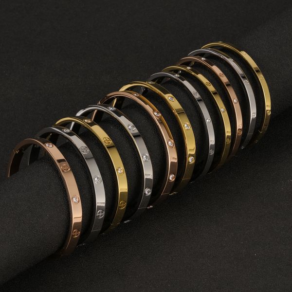 

charm bracelets xuanhua stainless steel cuff bangles for women fashion jewelry accessories crystal bracelet loves 230511, Golden;silver