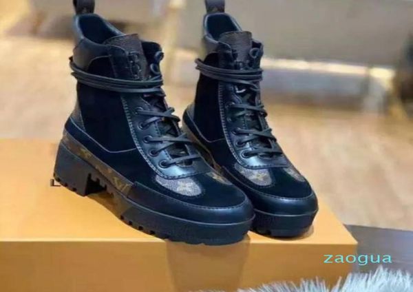 

2022 bootie platform desert boot suede calf leather women rubber soles6221066, Black