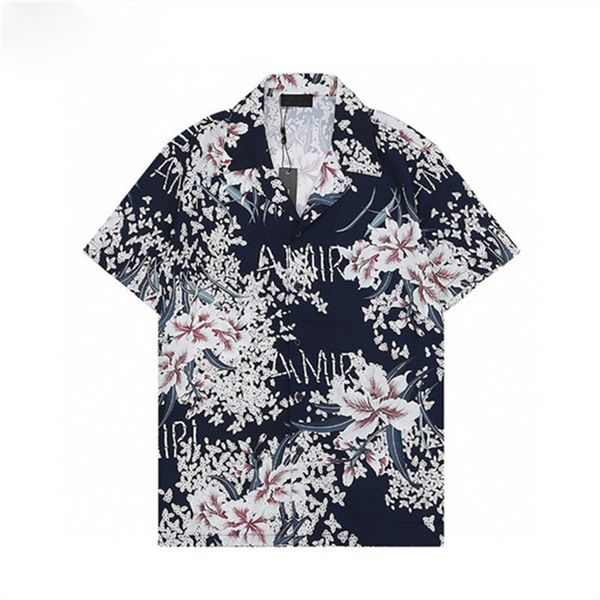 

2023 new designer shirts beach shorts mens fashion letter print bowling shirt casual shirts men short sleeve hawaii dress shirt business #01, White;black