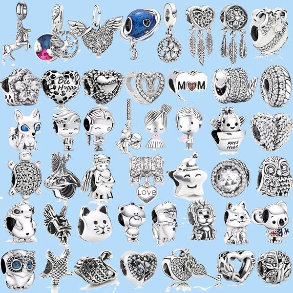 

925 sterling silver charms for pandora jewelry beads new silver exquisite beaded is suitable bead pendant, Black