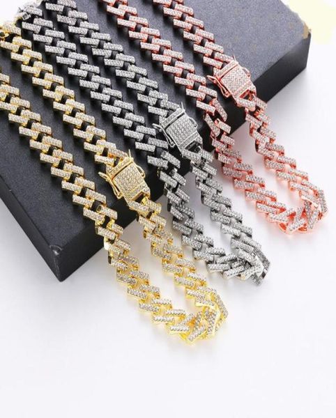 

fashion hip hop jewelry mens gold silver miami cuban link chain necklaces bling diamond iced out chian necklace for women bracelet3452782