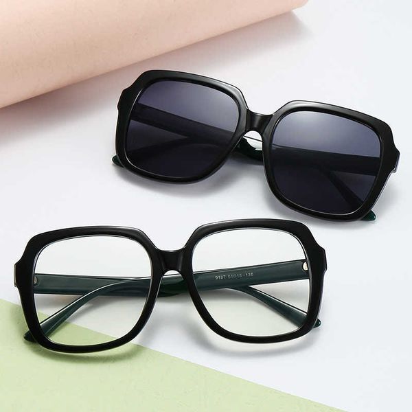 

frames 2020 new full black leg large frame square concave sunglasses, White;black
