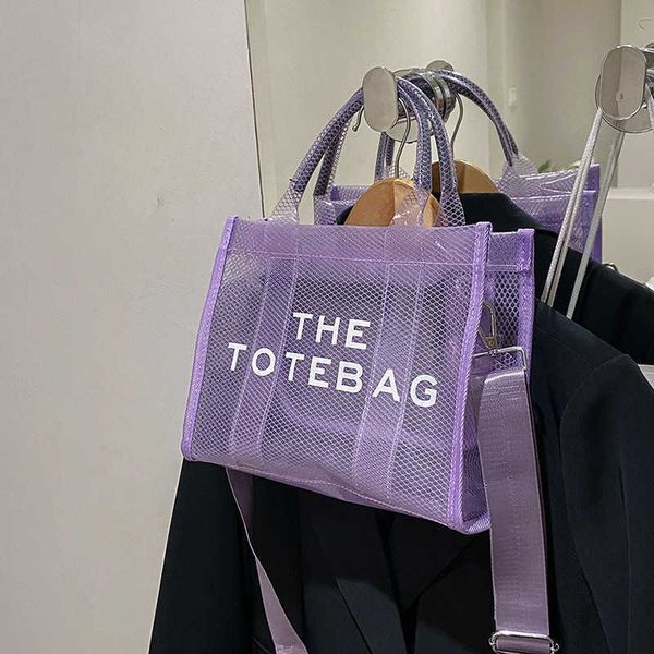 

50% off 2023 women's fashion transparent plastic large capacity hand korean version casual and versatile jelly commuter bag