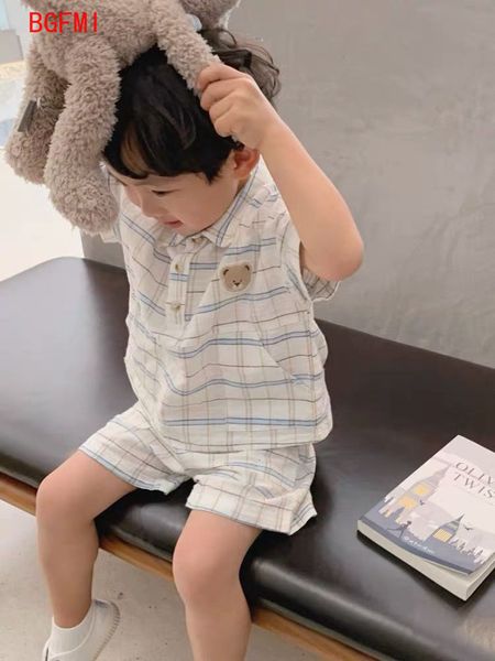 

setssuits summer kids girl clothes baby boy outfits tracksuit shortsleeved shirt shorts 2piece casual wear 29y cartoon bear 230510
