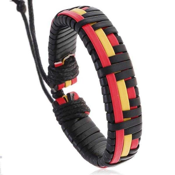 

direct supply vintage weave leather bracelet simple jewelry color couple wrist string, Golden;silver
