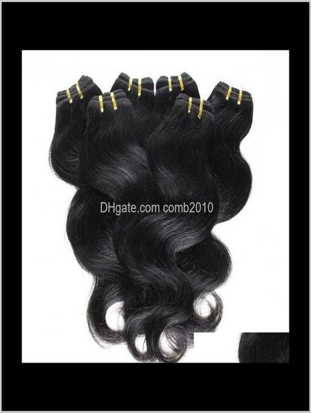 

hair 20bundleslot 100percent brazilian virgin human weave wavy body wave natural color hair extensions whole6789199, Black