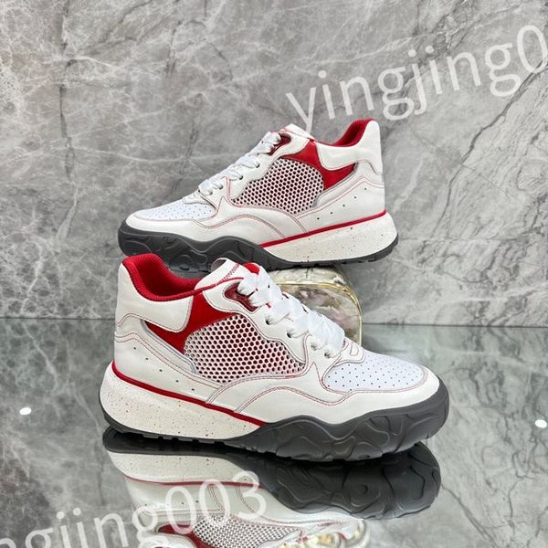 

new luxury designer woman shoe leather lace up men fashion platform sneakers white black mens womens casual shoes