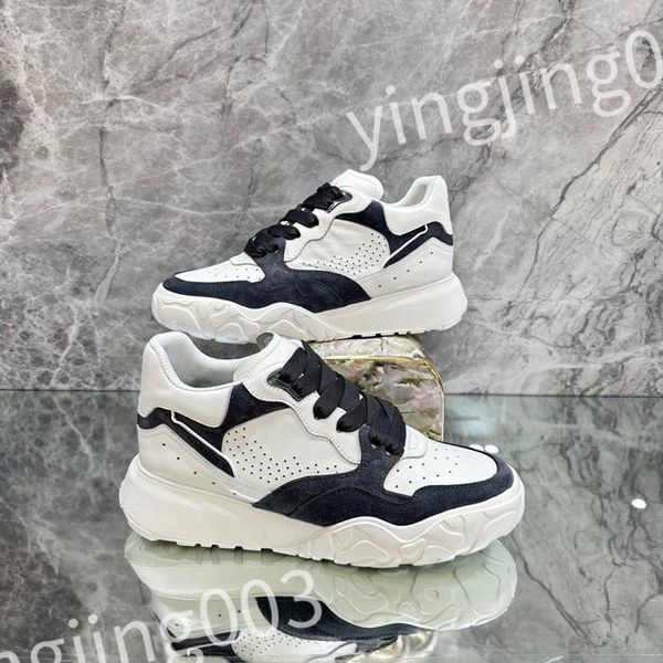 

luxurys designer woman shoe leather lace up men fashion platform sneakers white black mens womens casual shoes