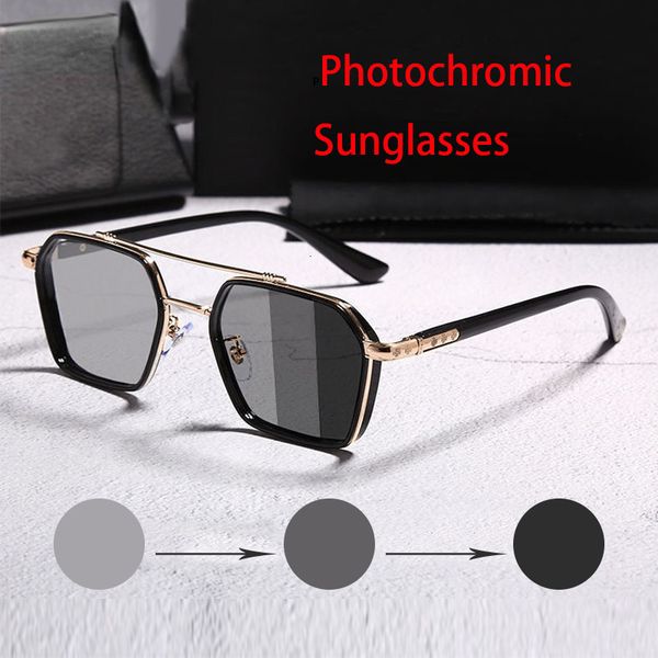 

sunglasses intelligent pochromic sunglasses for men professional day night driver sunglasses uv400 retro luxury design glasses vintage 23051, White;black
