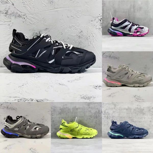 

with box balencigas balencaigasity shoes track 3 led light casual shoes 3.0 womens mens shoe luxury gomma leather nylon printed designer qzj, Black