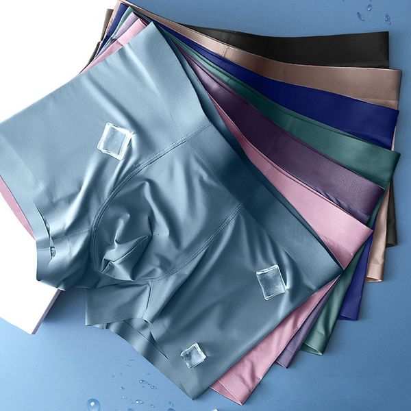 

underpants men's boxing underwear 3a antibacterial underwear ice silk men's boxing shorts breathable elastic men's underwear, Black;white