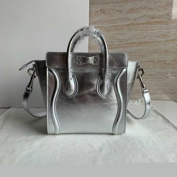 

5a forever classic nano smiley bag in drummed natural calfskin cosmetic bags textile genuine leather cases with long shoulder strap handbags