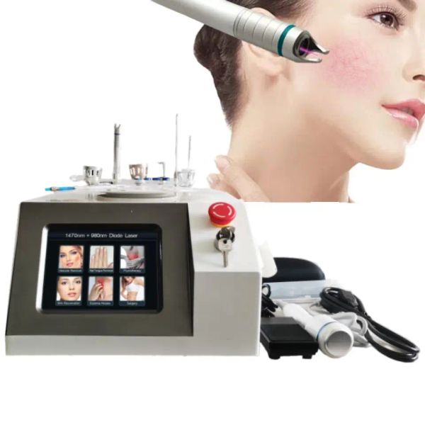 

portable 980nm diode liposuction laser machine 980nm 1470nm 30w liposuction laser slimming machine, Black