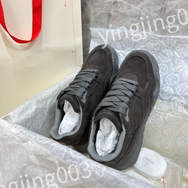 

new r woman shoe leather lace up men fashion platform sneakers white black mens womens casual shoes