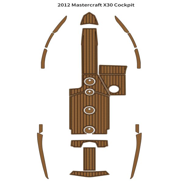 

2012 mastercraft x30 cockpit pad boat eva foam faux teak deck floor mat flooring