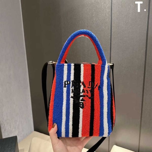 

50% off 2023 handbag p family phone casual colorful stripe new fashion trend women's single shoulder oblique cross vertical small squar