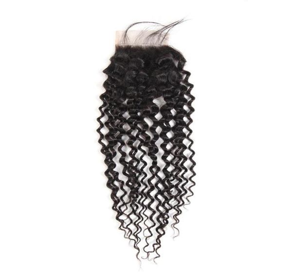 

jerry curl lace closure bleached knots brazilian jerry curl human hair closure middle 3 part 100 human hair7095823, Black;brown