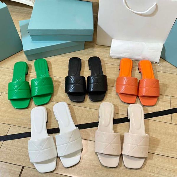 

2022 summer new style slippers sandals sliders triangular logo embroidered letters sponge one word with open-toe sandal 08, Black