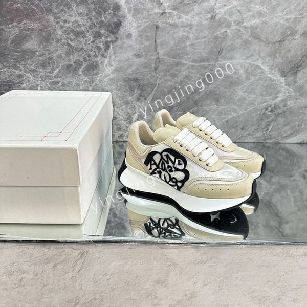 

2023designers sneakers camouflage casual shoes stylist womens mens shoes designer checkered studded flats mesh camo fashion trainers, Black