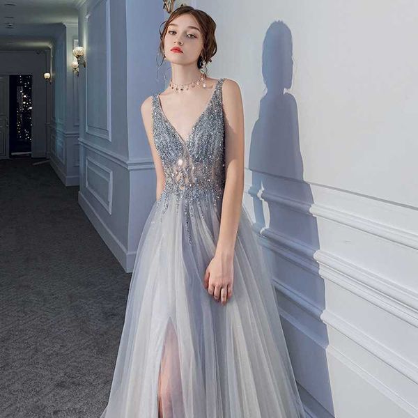 

annual party dresses for women 2023 new party slim backless sequins banquet host evening dress, White;black