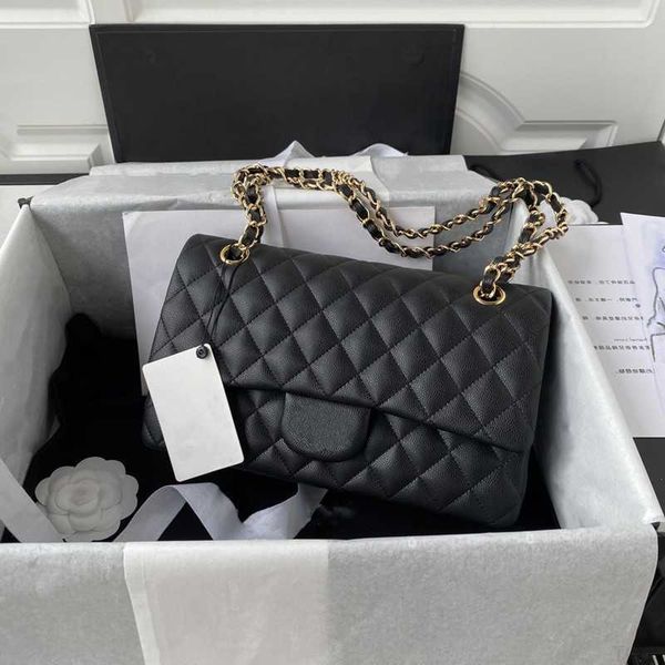 

designer 7a classic flap chain shoulder bag women crossbody luxury caviar grain sheepskin leather fashion handba