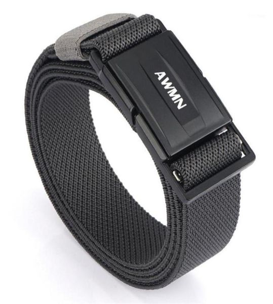 

waist support quick release elastic belt metal magnetic buckle casual comfortable men overalls waistband gym accessor7417921, Black;gray
