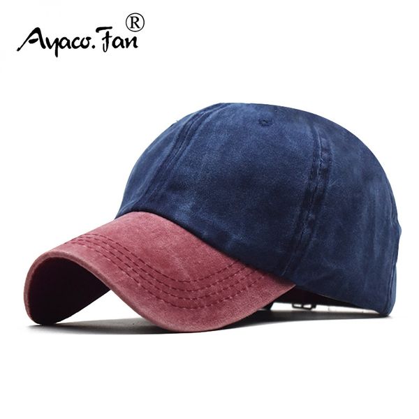 

ball caps patchwork color spring summer baseball cap women denim hats men baseball hats cotton outdoor simple vintage visor casual cap 23051, Blue;gray