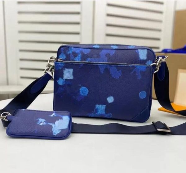 

2025 wallet luxury designer bag mens three-piece satchelsmall messenger