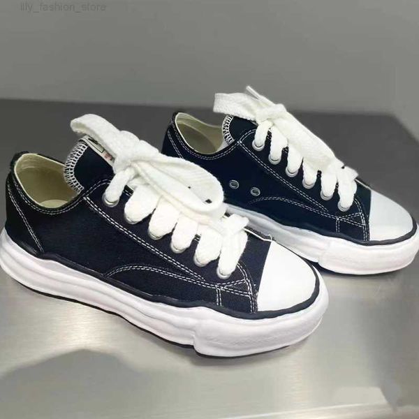 

maison mihara yasuhiro sole canvas shoes men women toe cap black mmy shoes